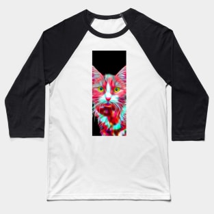 Cat in Red Baseball T-Shirt